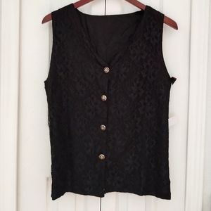 NWT Black Lace Lined Vest